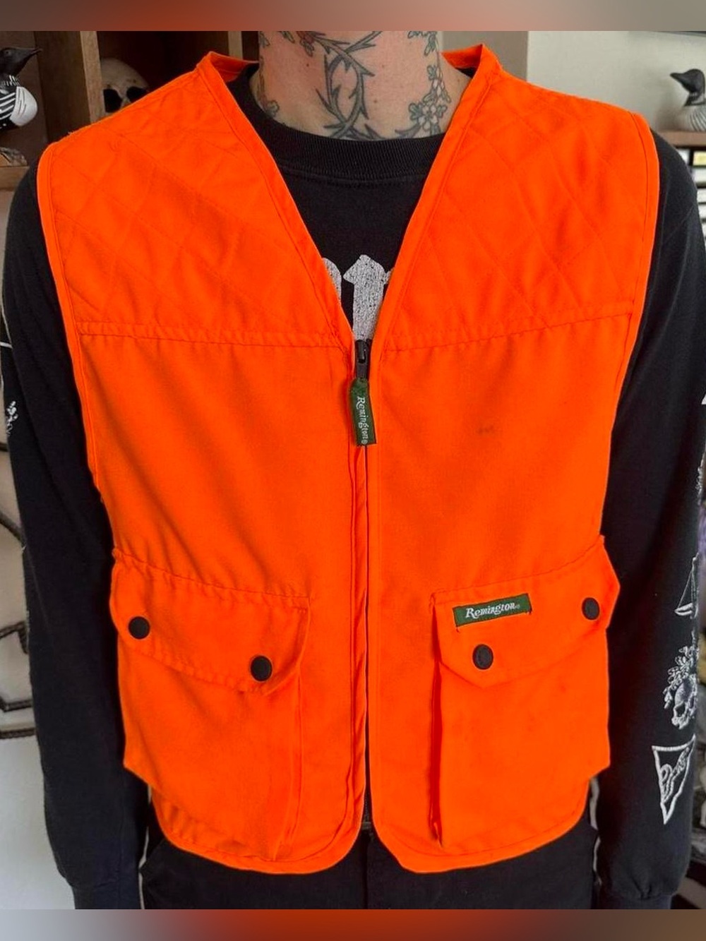 Remington Blaze Orange Zip Up Hunting Vest ~ Size Small